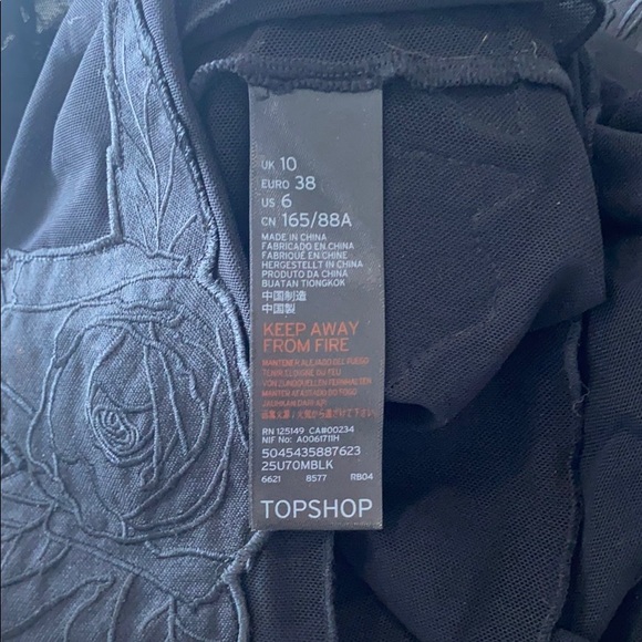 Topshop Unique Mesh and Appliqué Floral Top - Picture 5 of 5